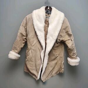 RzR Faux Shearling Leather Coat Large XL